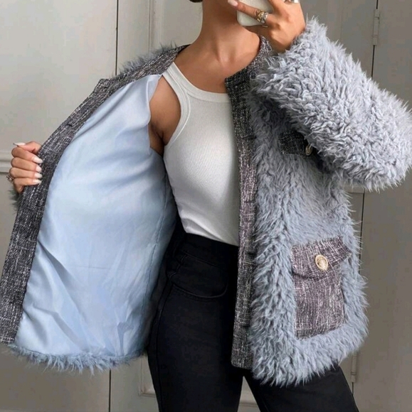 Women Fluffy Coats - Picture 3 of 5